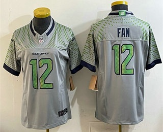 Youth Seattle Seahawks #12 Fan Limited Gray Rivalries FUSE Vapor Jersey