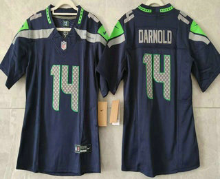 Youth Seattle Seahawks #14 DK Metcalf Limited FUSE Navy Vapor Jersey