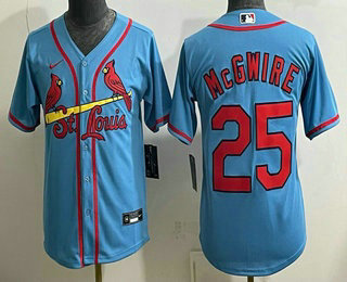 Youth St Louis Cardinals #25 Mark McGwire Blue Alternate Limited Stitched Jersey