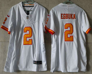 Youth Tampa Bay Buccaneers #2 Emeka Egbuka Limited FUSE White Throwback Vapor Jersey