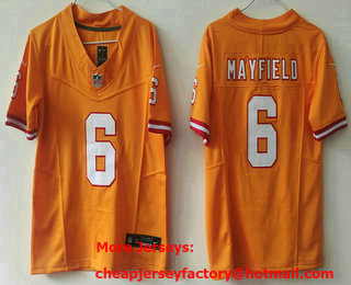 Youth Tampa Bay Buccaneers #6 Baker Mayfield Limited Orange Throwback FUSE Vapor Jersey