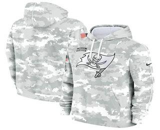 Youth Tampa Bay Buccaneers Arctic Camo 2024 Salute to Service Club Fleece Pullover Hoodie