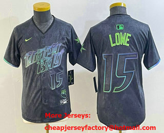 Youth Tampa Bay Rays #15 Josh Lowe Number Charcoal 2024 City Connect Limited Stitched Jersey