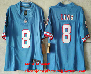 Youth Tennessee Titans #8 Will Levis Blue 2023 FUSE Vapor Limited Throwback Stitched Jersey