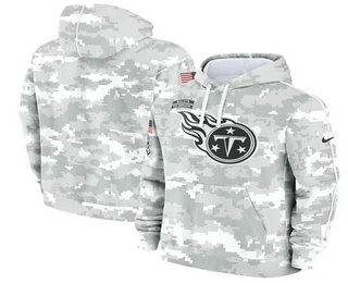 Youth Tennessee Titans Arctic Camo 2024 Salute to Service Club Fleece Pullover Hoodie