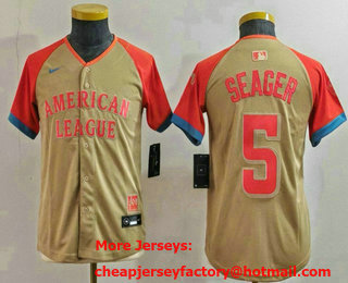 Youth Texas Rangers #5 Corey Seager Cream 2024 All Star Limited Stitched Jersey