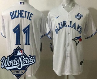 Youth Toronto Blue Jays #11 Bo Bichette White 2025 World Series Cool Base Jersey