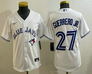 Youth Toronto Blue Jays #27 Vladimir Guerrero Jr White Stitched Cool Base Nike Jersey
