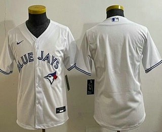 Youth Toronto Blue Jays Blank White Cool Base Jersey