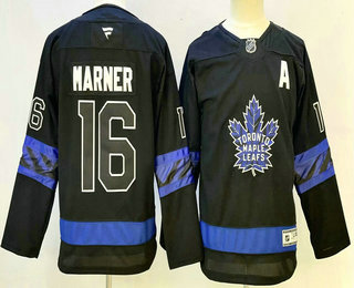 Youth Toronto Maple Leafs #16 Mitch Marner Black Alternate Authentic Jersey