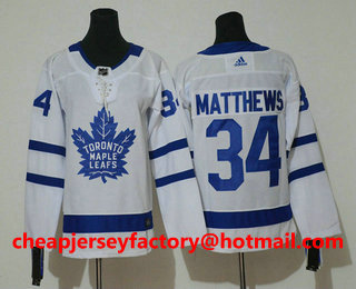 Youth Toronto Maple Leafs #34 Auston Matthews White 2017-2018 Hockey Stitched NHL Jersey