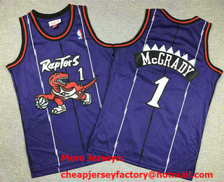 Youth Toronto Raptors #1 Tracy McGrady Purple 1998 Throwback Swingman Jersey