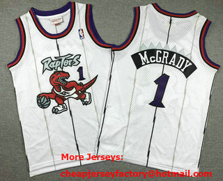 Youth Toronto Raptors #1 Tracy McGrady White 1998 Throwback Swingman Jersey