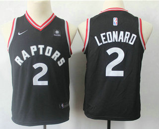 Youth Toronto Raptors #2 Kawhi Leonard Black 2018 Nike Swingman Sun Life Stitched NBA Jersey