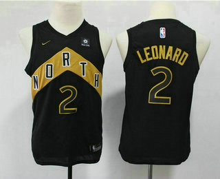 Youth Toronto Raptors #2 Kawhi Leonard Black Nike 2018 NBA Swingman City Edition Jersey