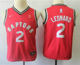 Youth Toronto Raptors #2 Kawhi Leonard Red 2018 Nike Swingman Sun Life Stitched NBA Jersey