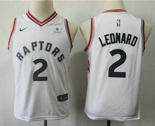 Youth Toronto Raptors #2 Kawhi Leonard White 2018 Nike Swingman Sun Life Stitched NBA Jersey
