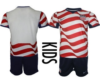Youth USA National Team Blank White Home 2026 World Cup Soccer Team Jersey Suit