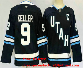 Youth Utah Hockey Club #9 Clayton Keller Navy 2024 With C Patch Stitched Jersey