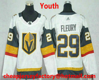 Youth Vegas Golden Knights #29 Marc-Andre Fleury White 2017-2018 Hockey Stitched NHL Jersey