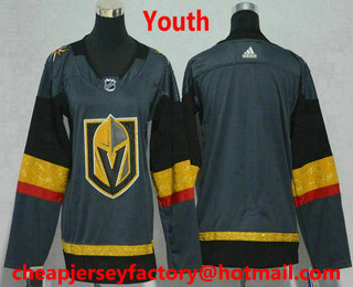 Youth Vegas Golden Knights Blank Gray 2017-2018 Hockey Stitched NHL Jersey