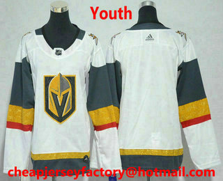 Youth Vegas Golden Knights Blank White 2017-2018 Hockey Stitched NHL Jersey