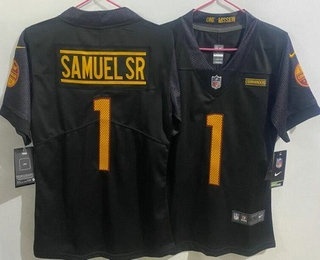 Youth Washington Commanders #1 Deebo Samuel Sr Limited Black Vapor Jersey