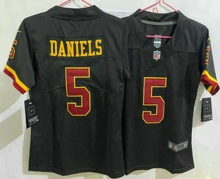 Youth Washington Commanders #5 Jayden Daniels Limited Black Alternate Vapor Jersey