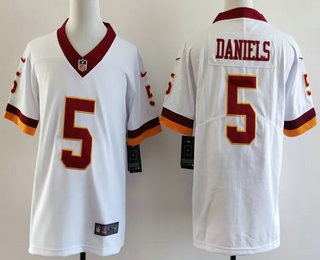 Youth Washington Commanders #5 Jayden Daniels Limited White Alternate Vapor Jersey