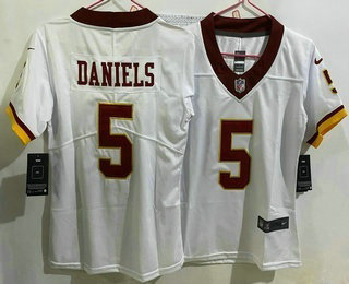 Youth Washington Commanders #5 Jayden Daniels Limited White Vapor Jersey