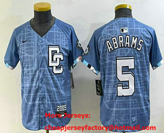 Youth Washington Nationals #5 CJ Abrams Number Blue 2025 City Connect Limited Stitched Jersey