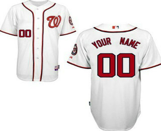 Youth Washington Nationals White Customized Baseball Jersey