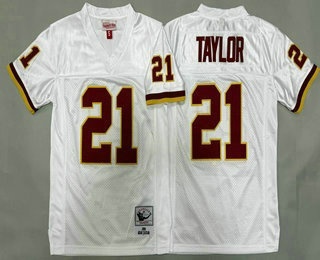 Youth Washington Redskins #21 Sean Taylor White 2000 Throwback Jersey
