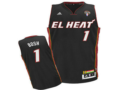 Miami Heat 1 Chris Bosh black Jersey Latin Nights Patch