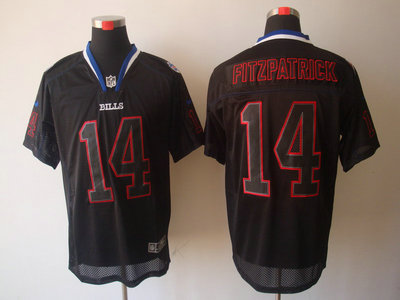 Nike Buffalo Bills 14 Ryan Fitzpatrick Lights Out Black Elite Jerseys